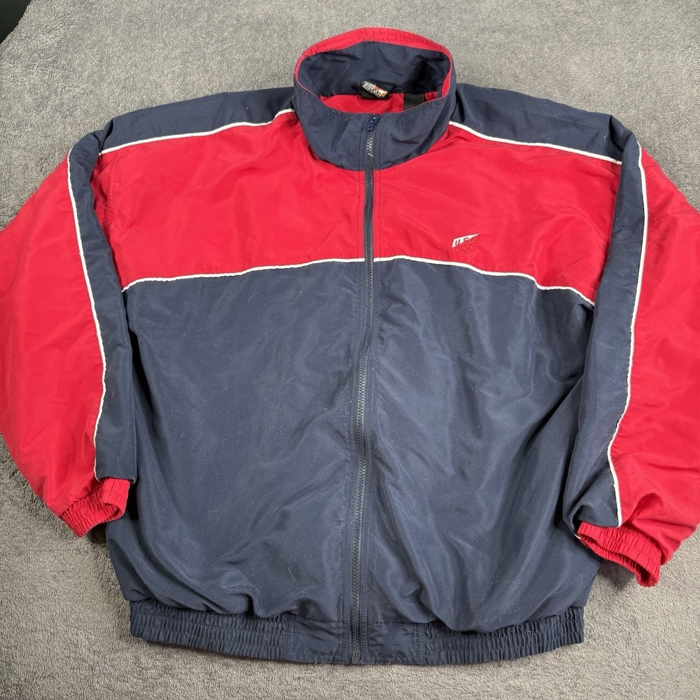 Vintage 90's USA Olympic Full Zip Windbreaker-‎ Men's Size Large- JC Penny's
